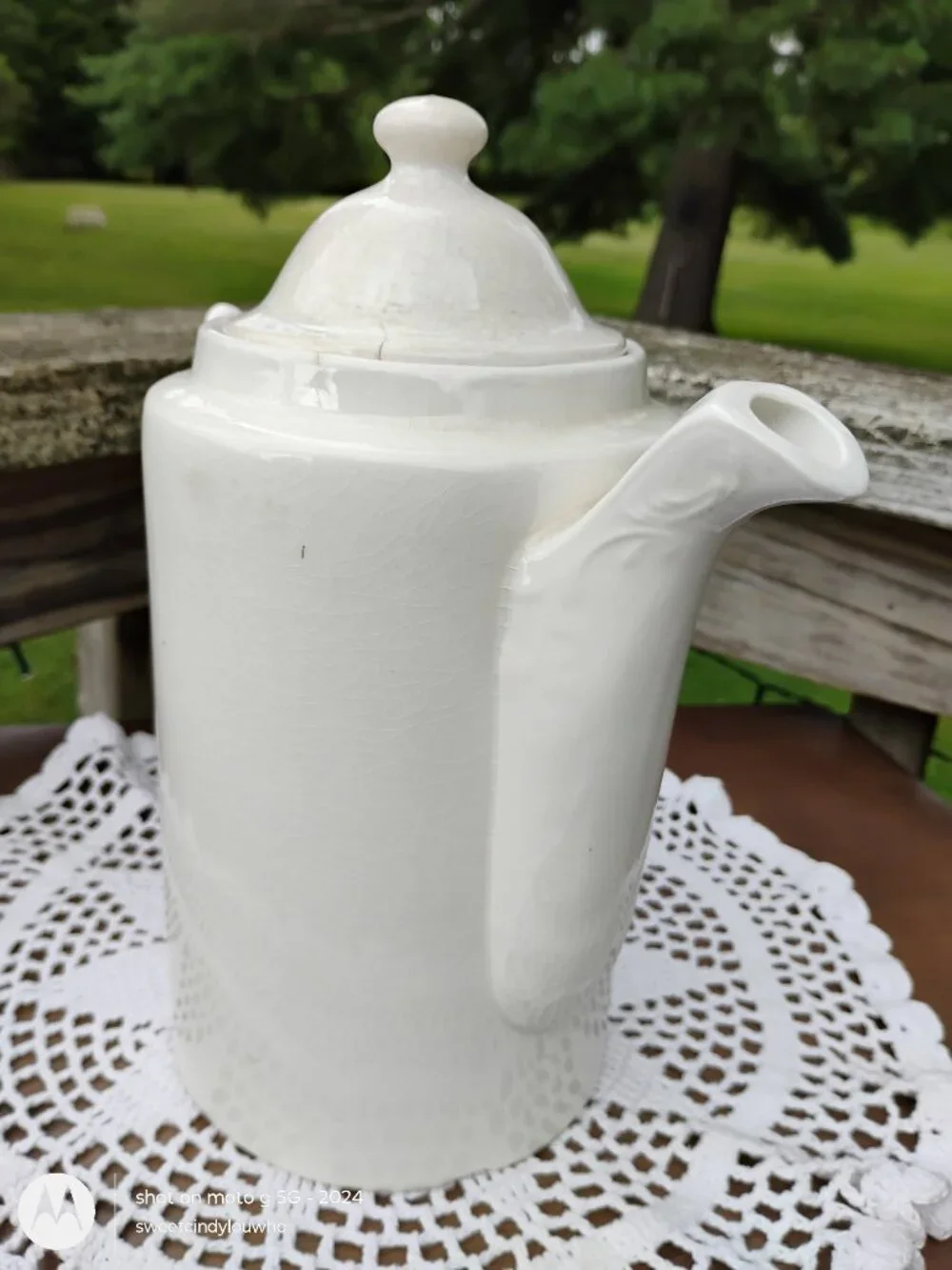 Blanke's Drip Coffee pot antique white ironstone no percolator turn of century